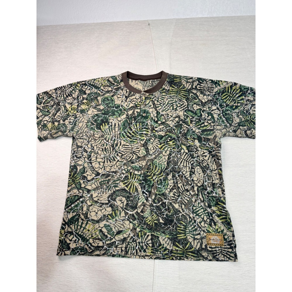 Brush Country Camouflage Mens Short Sleeve Henley Camo Hunting Shirt Large